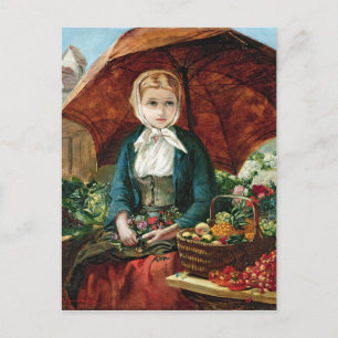 Postal La chica flor