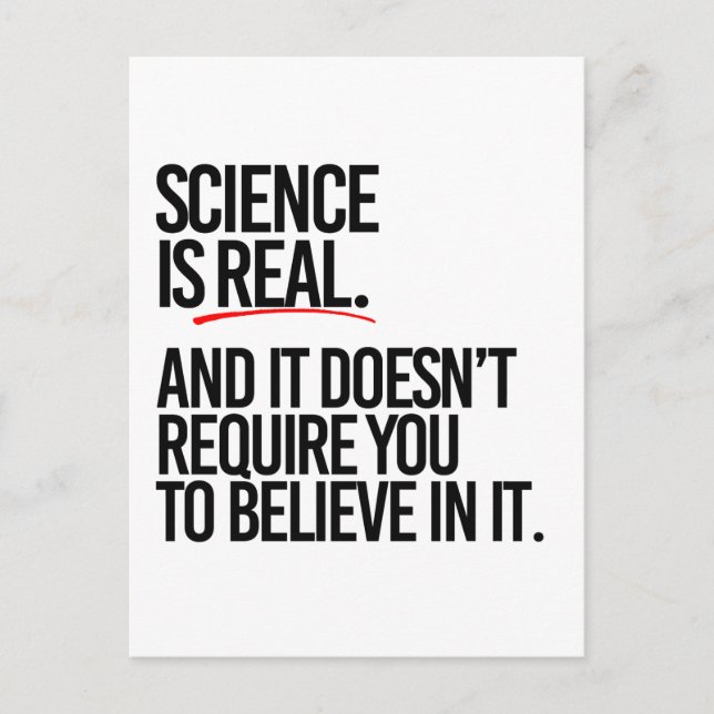POSTAL LA CIENCIA ES REAL (Anverso)
