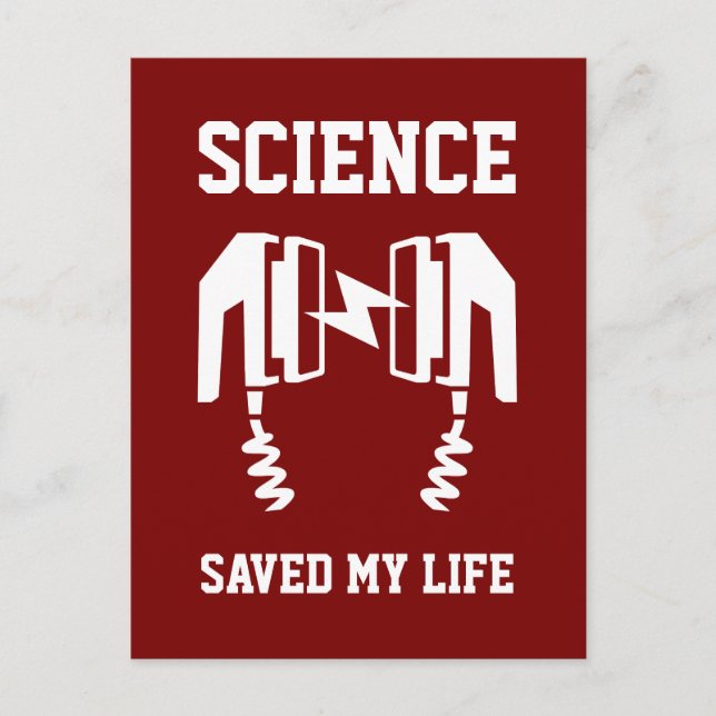 Postal La ciencia salvó mi vida (Anverso)