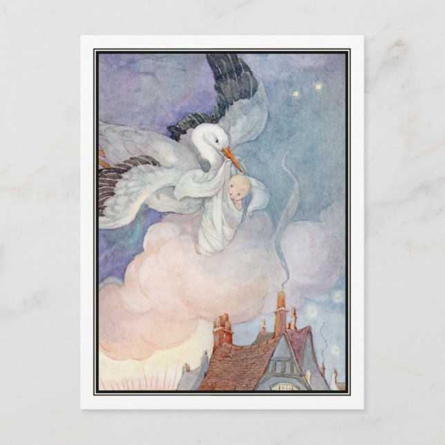 Postal La cigüeña de Anne Anderson (Anverso)