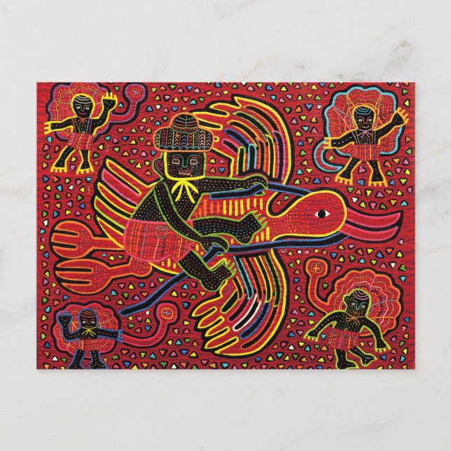 Postal La cigüeña india Kuna lleva el diseño del bebé (Anverso)