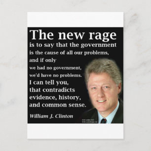Postal La cita de Bill Clinton "No Government"