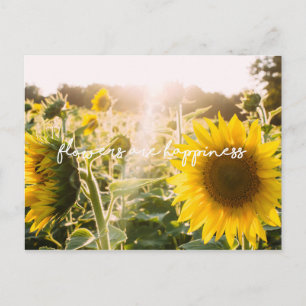 Postal La cita "flores del girasol es felicidad "