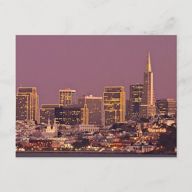 Postal La ciudad a orillas de la bahía (Anverso)