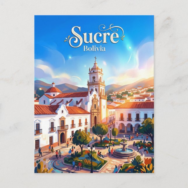 Postal La Ciudad Blanca de Sucre Bolivia (Anverso)