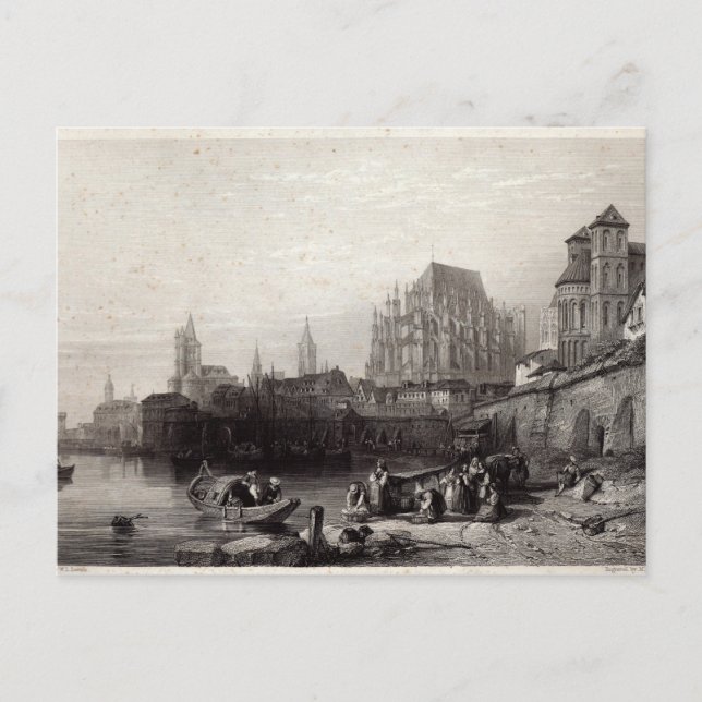 Postal La ciudad de Colonia, grabada por M.J. Sterling (Anverso)