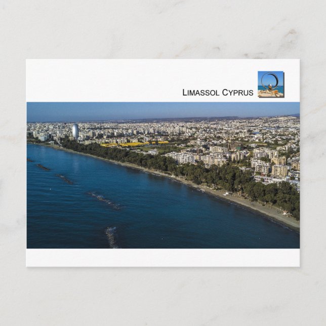 Postal La ciudad de Limassol vista la ciudad de Chipre (Anverso)