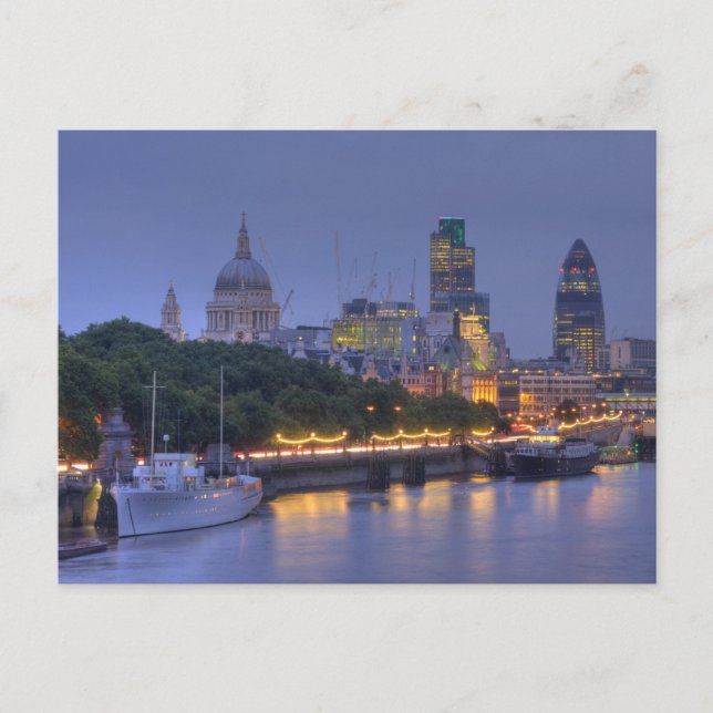 Postal La ciudad de Londres al atardecer (Anverso)