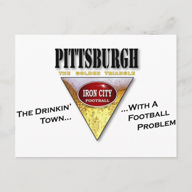 Postal La ciudad de Pittsburgh bebiendo con un problema d (Anverso)
