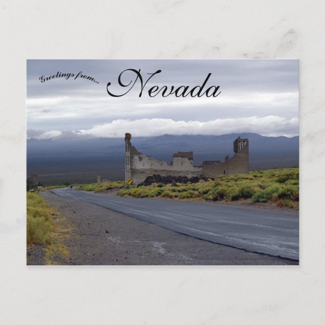 Postal La ciudad fantasma de Rhyolite Nevada (Anverso)