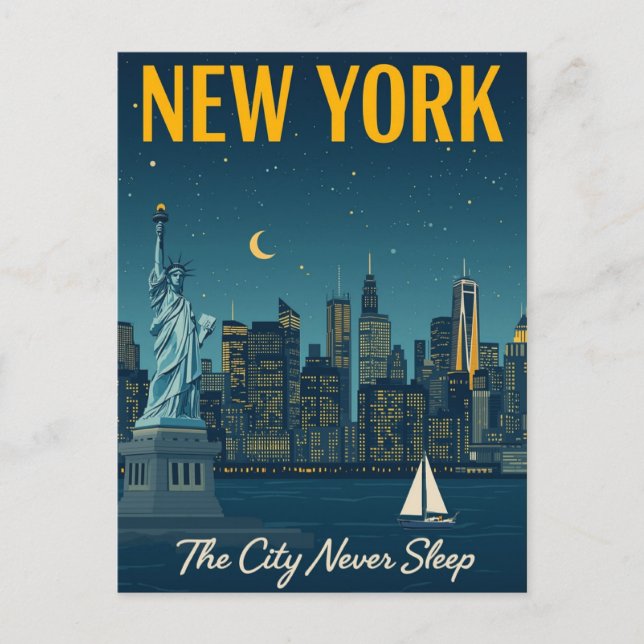 Postal La Ciudad Nunca Duerme Viaje a Nueva York (Anverso)
