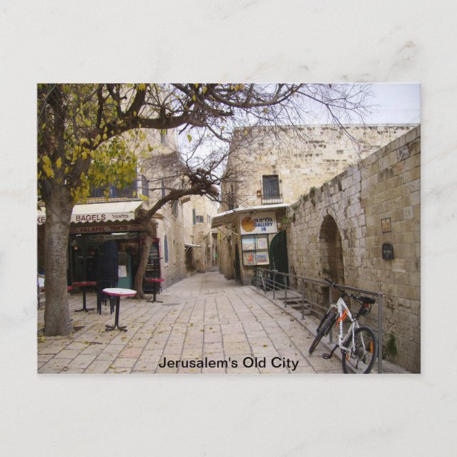Postal La ciudad vieja de Jerusalén (Anverso)