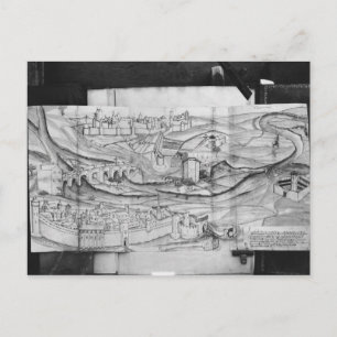 Postal La ciudad y el pueblo de Carcassonne, 1462