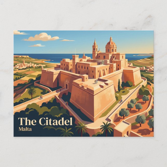 Postal La Ciudadela (Cittadella), Gozo Malta (Anverso)