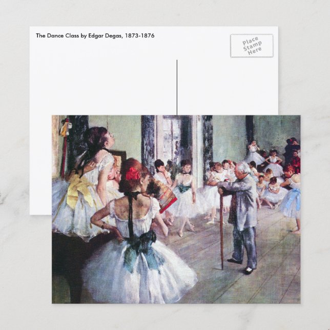 Postal La clase de baile de Edgar Degas, Arte de ballet v (Anverso / Reverso)