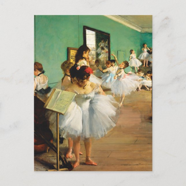 Postal La clase de danza (1874) de Edgar Degas (Anverso)