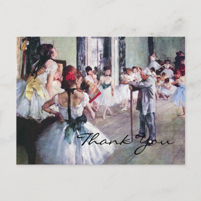 Postal La clase de danza de Edgar Degas (Anverso)