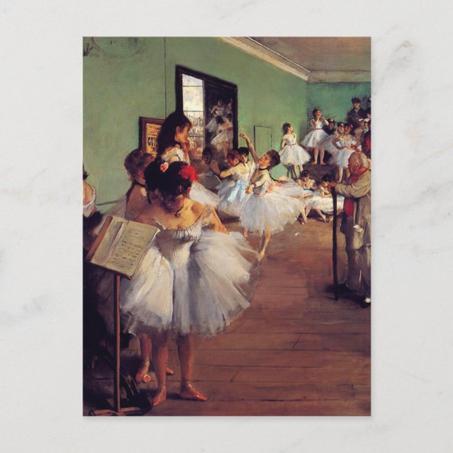 Postal La clase de danza de Edgar Degas (Anverso)