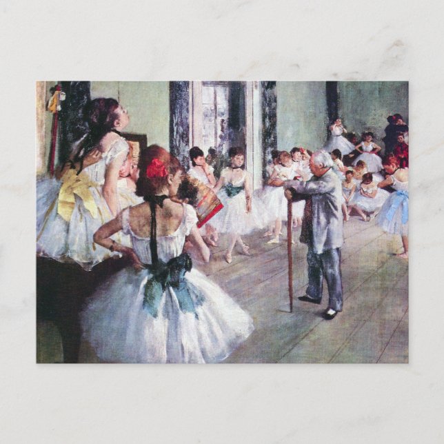 Postal La clase de danza de Edgar Degas, el arte de los b (Anverso)