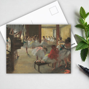 Postal La clase de danza, el arte de Degas