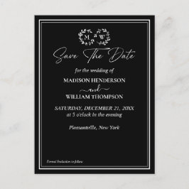 Postal La clásica boda blanca y negra salva la fecha