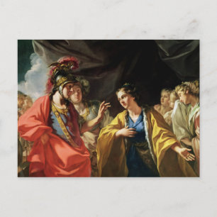 Postal La clemencia de Alejandro Magno