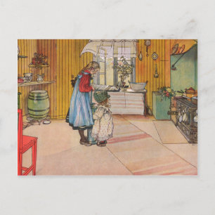 Postal La cocina de Carl Larsson