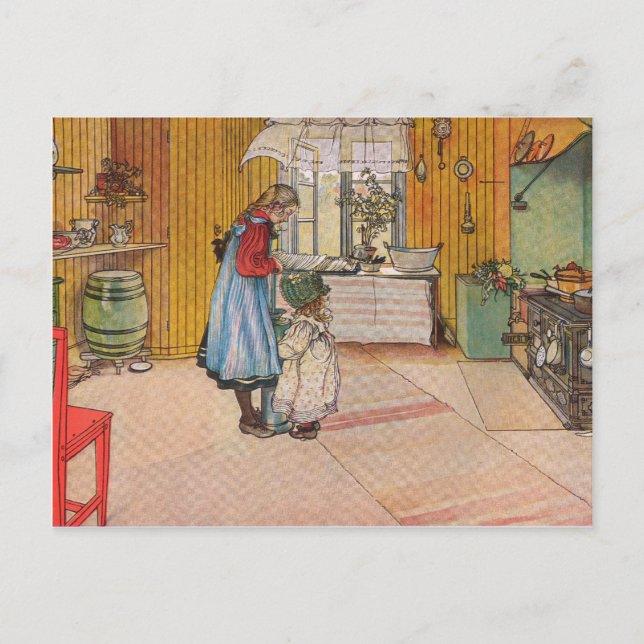 Postal La cocina de Carl Larsson (Anverso)