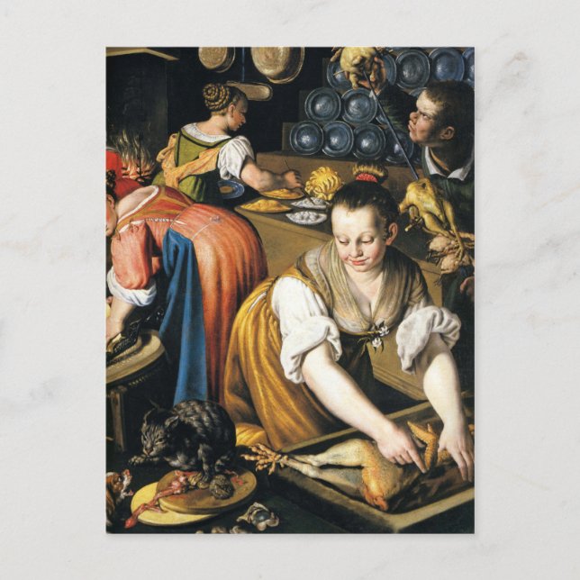 Postal La cocina en detalle de Vincenzo Campi (Anverso)