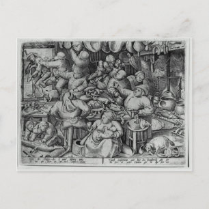 Postal La cocina gorda de Pieter Bruegel el anciano