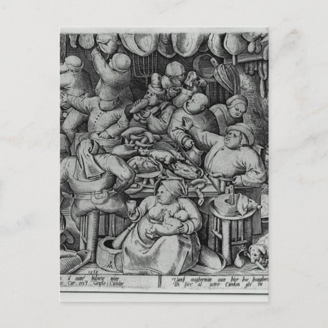 Postal La cocina gorda de Pieter Bruegel el anciano (Anverso)