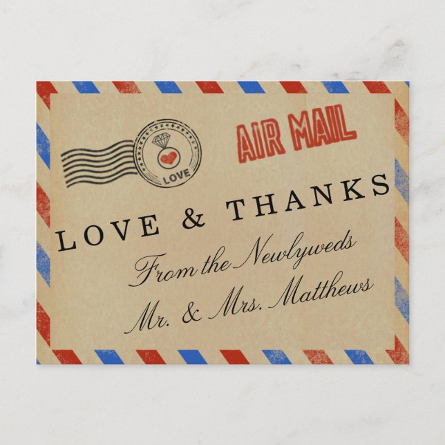 Postal La colección de Bodas de Airmail de época (Anverso)
