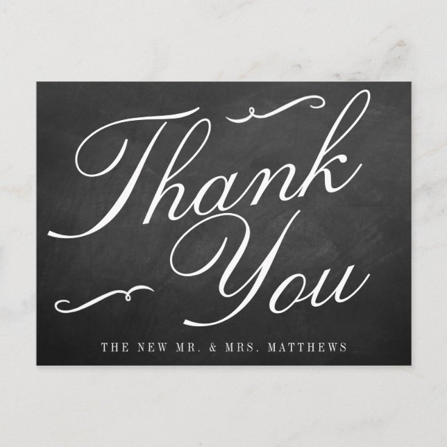 Postal La colección de Bodas Fancy Chalkboard (Anverso)