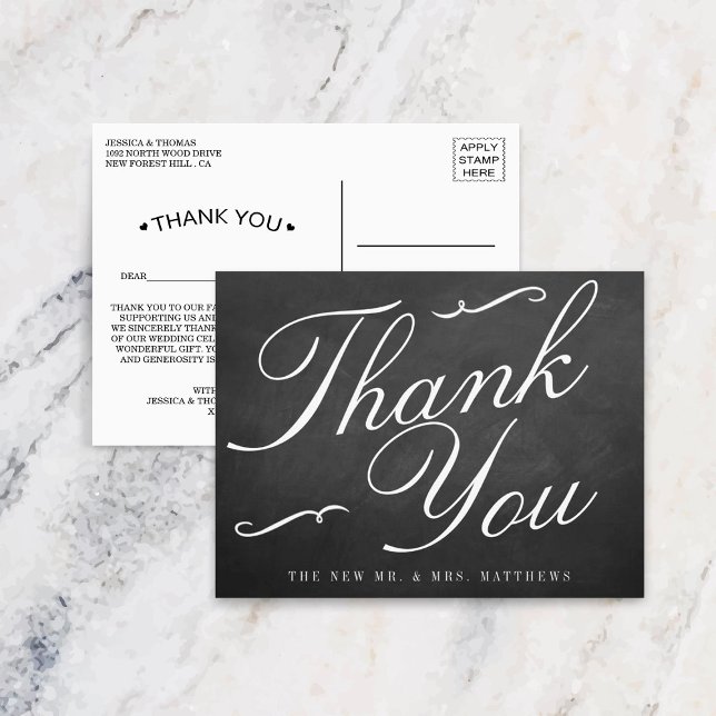 Postal La colección de Bodas Fancy Chalkboard (Subido por el creador)