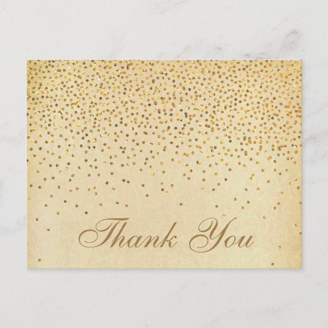 Postal La colección de Bodas Glam Gold Confetti (Anverso)