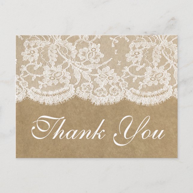 Postal La colección de Bodas Kraft & Lace (Anverso)