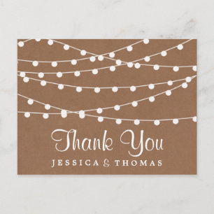 Postal La Colección de Luces de Cuerdas de Boda de Rustic