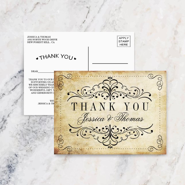 Postal La colección Ornate Flourish Vintage Wedding (Subido por el creador)