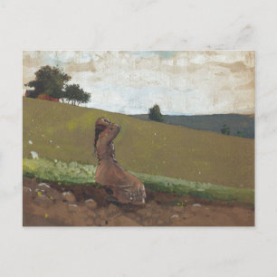 Postal La colina verde de Winslow Homer