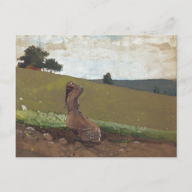 Postal La colina verde de Winslow Homer (Anverso)