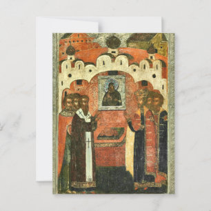 Postal La colocación del robo del icono de la madre de Di