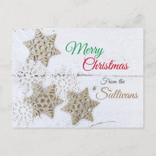 Postal La colorida Feliz Navidad desde... Espaldas de nie