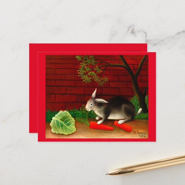 Postal La comida del conejo de Henri Rousseau (Anverso/Reverso In Situ)