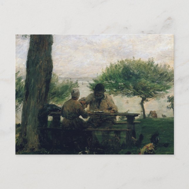 Postal La Comida en Honfleur, 1875 (Anverso)