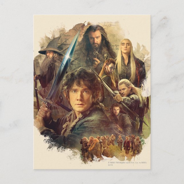 Postal La compañía y los elfos de Mirkwood (Anverso)