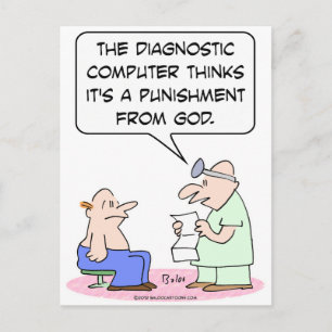 Postal La computadora dice que la enfermedad es el castig