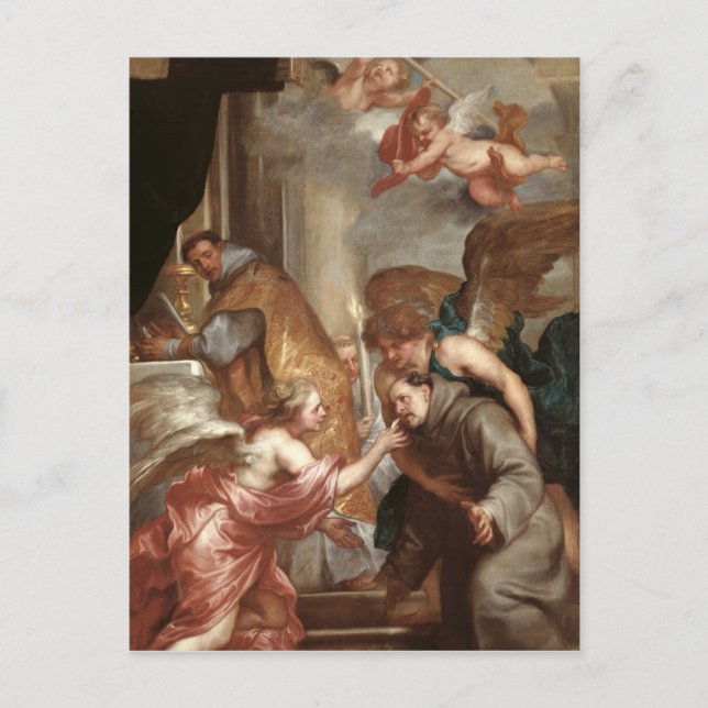 Postal La comunión de San Buenaventura (Anverso)