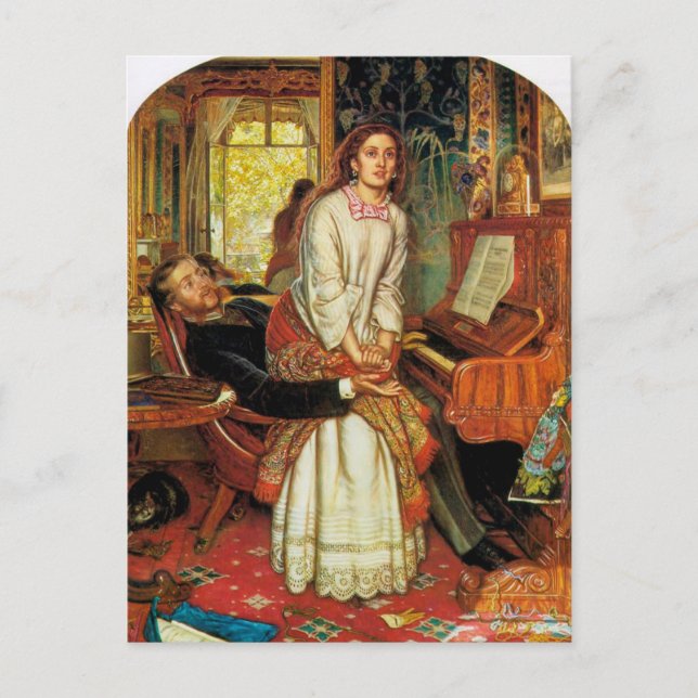 Postal La conciencia del despertar de William Holman Hunt (Anverso)