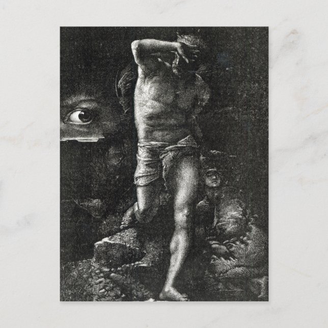 Postal La conciencia o el dolor de ojos (Anverso)