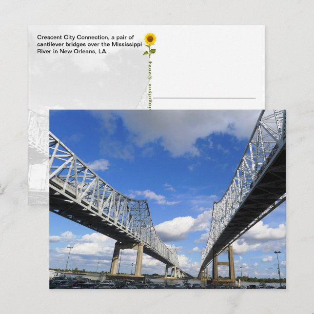 Postal La conexión Crescent City, Nueva Orleans, LA - (Anverso / Reverso)